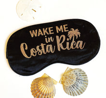 Load image into Gallery viewer, Costa Rica Sleep Mask! Costa Rica Bachelorette or Vacation FAVORS. Great for hangover bags! Costa Rica Wedding Favors. Costa Rica favors.
