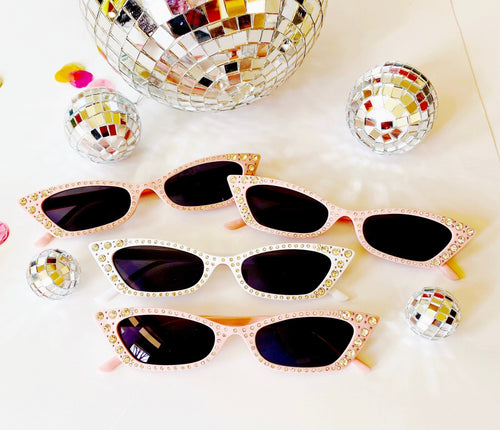 Bling Cat Eye Sunglasses! | Bachelorette Sunglasses | Disco Birthday Party Favors! | Bachelorette Party Favors | Bling Bride Sunglasses