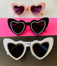 Load image into Gallery viewer, Bling Heart Sunglasses | Bachelorette glasses | Bride Sunglasses | Bachelorette Party Heart Sunglasses, Bridesmaid Proposal, Bridesmaid Gift
