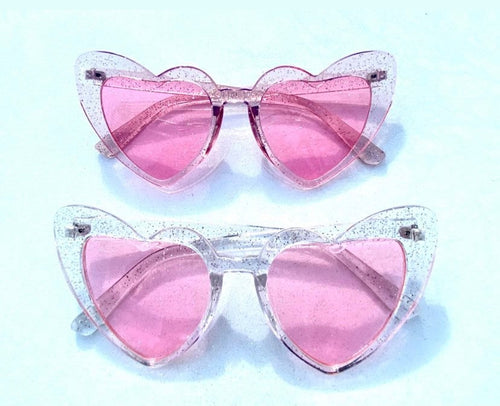 Glitter Heart Sunglasses | Bachelorette glasses | Bride Sunglasses | Bachelorette Party Heart Sunglasses, Bridesmaid Gifts,