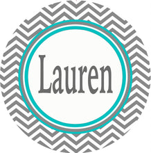 Load image into Gallery viewer, Gray Chevron Personalized Room Sign. Great on a dorm door! Match the colors of the room. Triples or Quads too!

