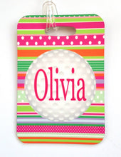 Load image into Gallery viewer, Golf Ribbon Personalized Luggage Tag
