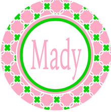Load image into Gallery viewer, Pink and Green Personalized Room Sign
