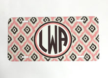 Load image into Gallery viewer, Pink Ikat Monogrammed License Plate. Personalized Car Tag. Add a splash of color with a Monogrammed Car Tag!
