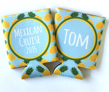 Load image into Gallery viewer, Pineapple Party Vacation huggers. Tropical Drinks Bachelorette or Birthday Favors. Pineapple Wedding Shower Favors! Pineapple party huggers.
