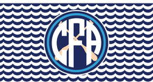 Load image into Gallery viewer, Crew Personalized License Plate. Oars and a Monogram will look great on any car! Nautical Car Tag.
