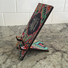 Load image into Gallery viewer, Ikat Cell Phone Stand. Personalized Cell Phone Stand, Great custom Gift! Personalized iPhone dock. Custom Cell stand
