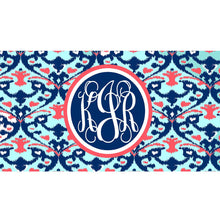 Load image into Gallery viewer, Ikat Monogrammed License Plate. Ikat Monogrammed Car Tag. Monogrammed License Plate. Monogrammed License Plate. Ikat Car Tag.
