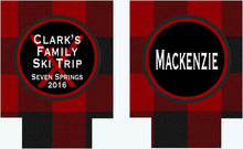 Load image into Gallery viewer, Buffalo Plaid Ski Trip Personalized Huggers
