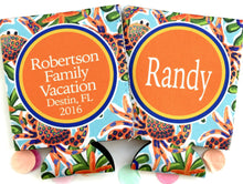Load image into Gallery viewer, Colorful Crab Huggers. Family Vacation Beach Huggers. Beach Wedding Party Favors. Personalized Bachelorette or Birthday Huggers!
