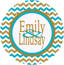 Load image into Gallery viewer, Gold Glitter Chevron Personalized Door Sign
