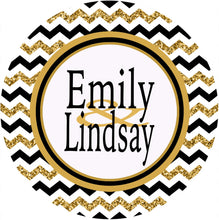Load image into Gallery viewer, Gold Glitter Chevron Personalized Room Sign. Great on a dorm door! Monogram or Names.Triples or Quads too!
