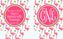 Load image into Gallery viewer, Pink Flamingo Beverage Huggers. Beach Birthday or Girls Weekend. Flamingle Bachelorette Favors. Custom Flamingo Themed Party Favors!
